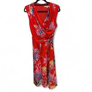 Julia Jordan faux wrap floral midi dress with belt size 8